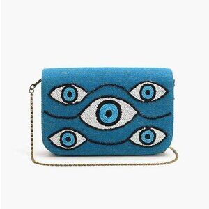 America & Beyond - Evil Eye Tufted Embellished Clutch